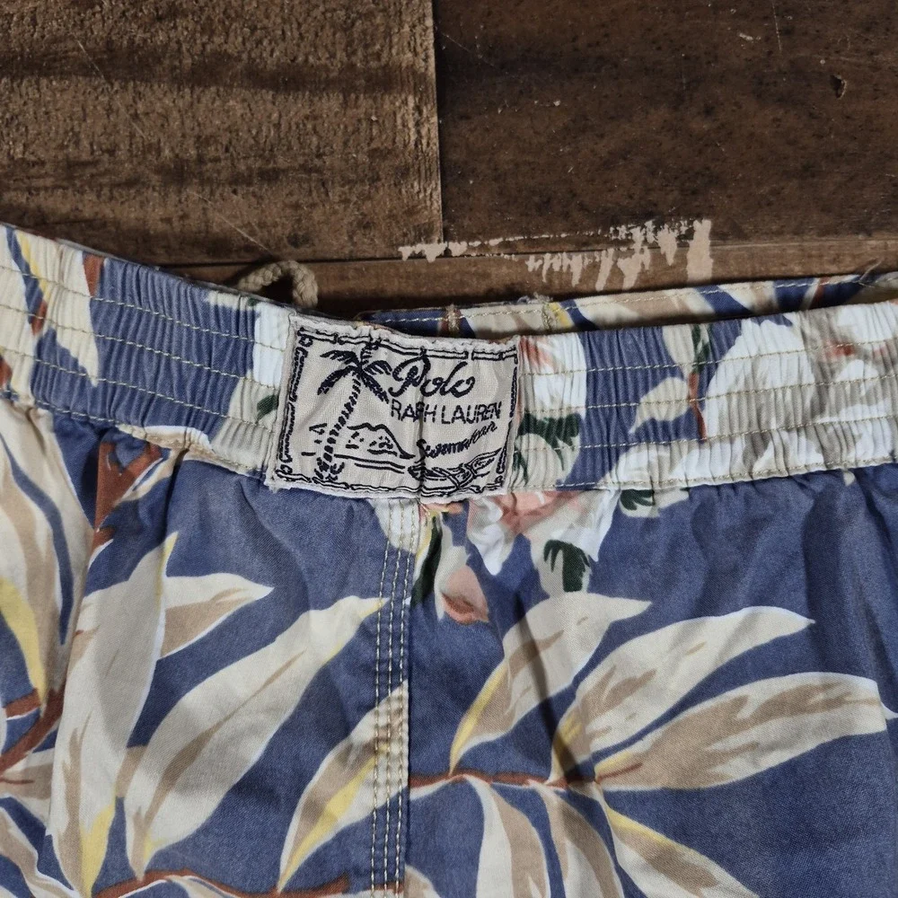 Vintage 90s Polo Ralph Lauren Swim Trunks Shorts Mens XL Floral New